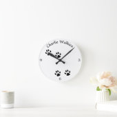 Vorlage für den Hundefußabdruck Runde Wanduhr (Zuhause)