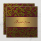 Vorlage für den Jeder Anlass "Red Gold Damask" (Vorne/Hinten)