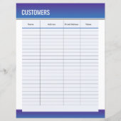 Vorlage für den Kundentracker (Vorderseite)