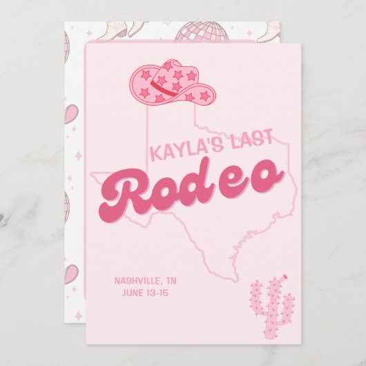 Vorlage für den letzten Rodeo-Junggeselinnen-Absch (Vorne/Hinten)