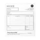 Vorlage für den Minimalistischen Empfang von Rechn Notizblock (Vorderseite)