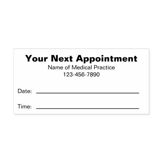 Vorlage für den nächsten Termin für Ärzte im Büro Permastempel (Design)