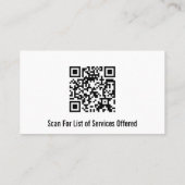 Vorlage für den öffentlichen schwarzen und weißen  visitenkarte (Rückseite)