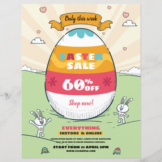 Vorlage für den Osterverkauf von Flyern (Vorderseite)