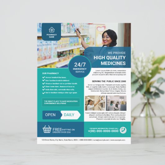 Vorlage für den Pharmacy-Flyer (Stehend Vorderseite)