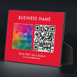 Vorlage für den QR-Code für moderne, benutzerdefin Fotoplatte<br><div class="desc">Laden Sie hier den QR-Code Ihres Unternehmens hoch und fügen Sie Text-Slogan Elegant Modernes,  individuelles Template Horizontal Red Tabletop Plaque mit Easel hinzu.</div>
