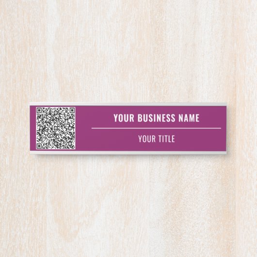 Vorlage für den QR-Code Geschäftsname Türsignierun Türschild (Vorderseite )