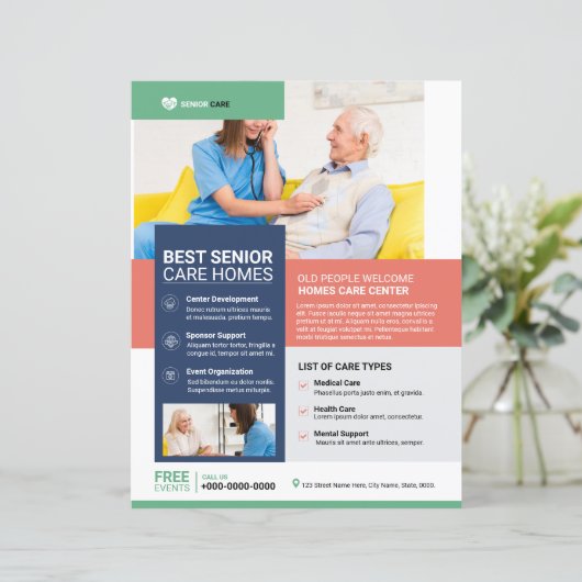 Vorlage für den Senior Care Service Flyer (Stehend Vorderseite)
