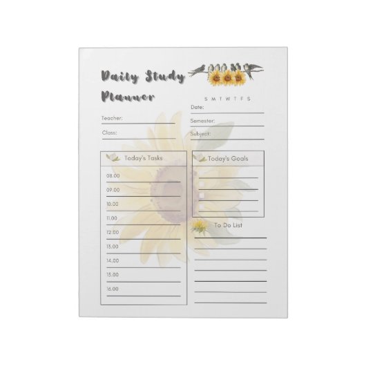 Vorlage für den Tagesforschungsplaner Notizblock (Rotiert)