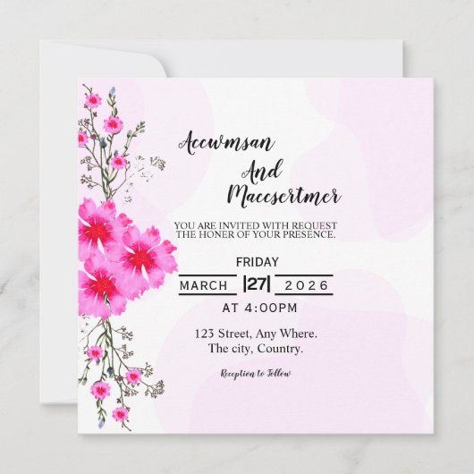 Vorlage für den Vektor für die Hochzeitskarte (Vorderseite)