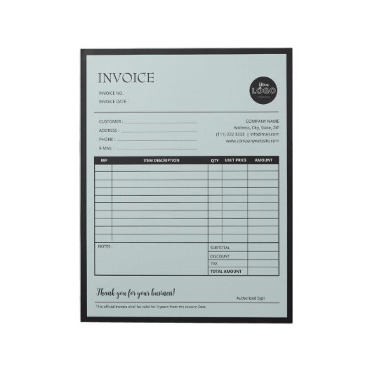 Vorlage für den Verkauf grüner, moderner Geschäfts Notizblock (Rotiert)