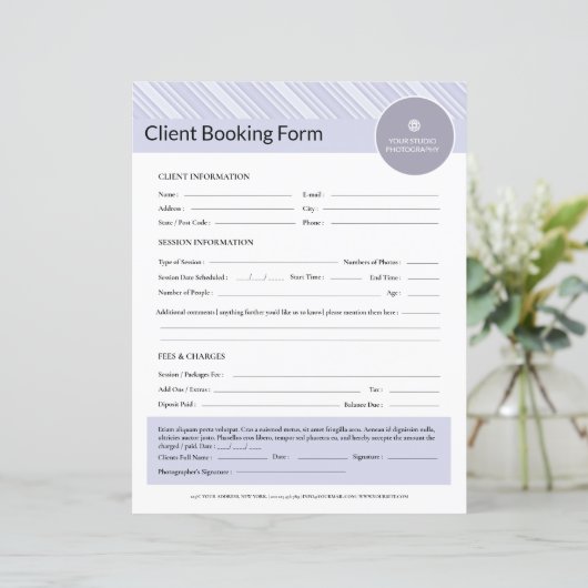 Vorlage für den Vertrag mit dem Fotografen (Stehend Vorderseite)