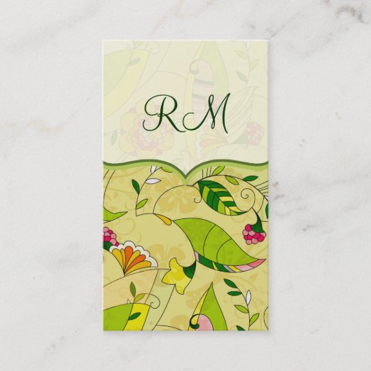 Vorlage für die Abstrakte BlütenCollage 3 Visitenkarte (Vorderseite)