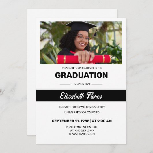 Vorlage für die Ankündigung von Abschlüssen (Vorne/Hinten)