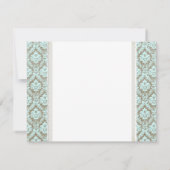 Vorlage für die Aqua Damask RSVP-Karte (Rückseite)