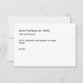 Vorlage für die Ausstellung von Kunstwerken (Vorderseite)