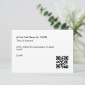Vorlage für die Ausstellung von Kunstwerken mit QR (Stehend Vorderseite)