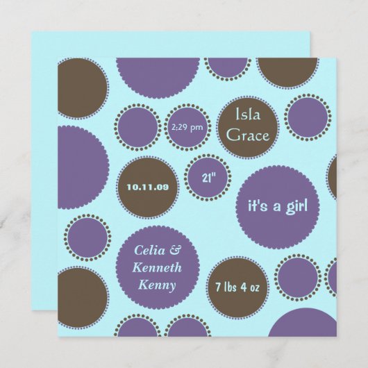 Vorlage für die Baby-Ankündigung (Vorne/Hinten)