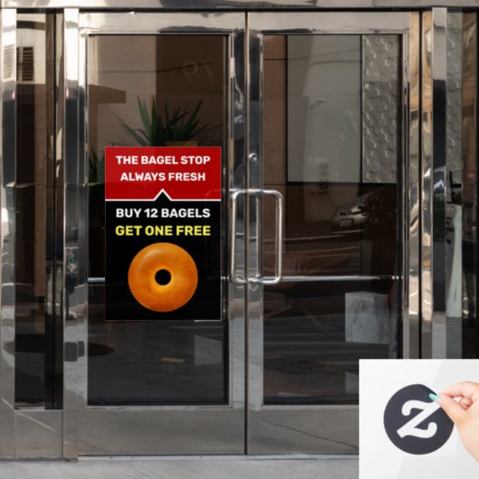 Vorlage für die Bagel Shop-Werbeaktion Fensteraufkleber (Büro Tür)