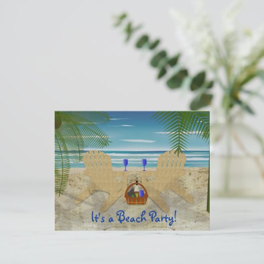 Vorlage für die Beach-Party Einladung (Stehend Vorderseite)