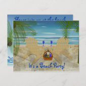 Vorlage für die Beach-Party Einladung (Vorne/Hinten)