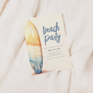 Vorlage für die Beach-Party Einladung mit Surf-Boa