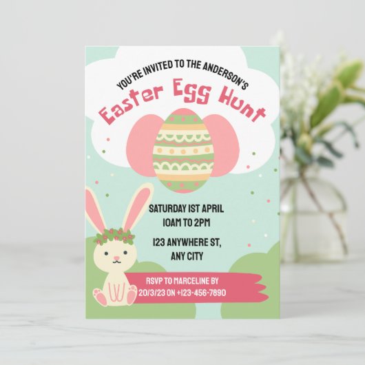 Vorlage für die bearbeitbare Ostereijagd (Stehend Vorderseite)