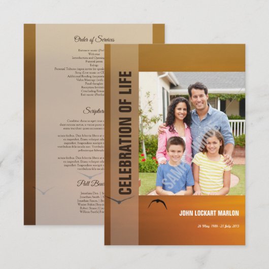 Vorlage für die Beerdigung (Vorne/Hinten)