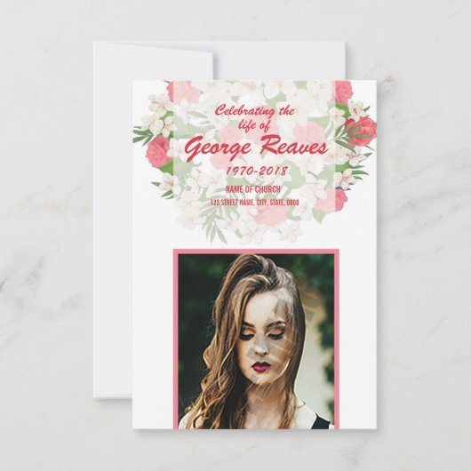 Vorlage für die Beerdigungskarte (Vorderseite)