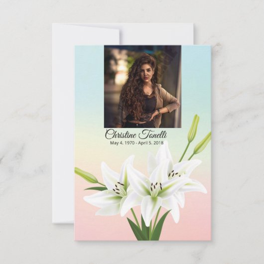 Vorlage für die Beerdigungskarte (Vorderseite)