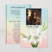 Vorlage für die Beerdigungskarte (Vorne/Hinten)