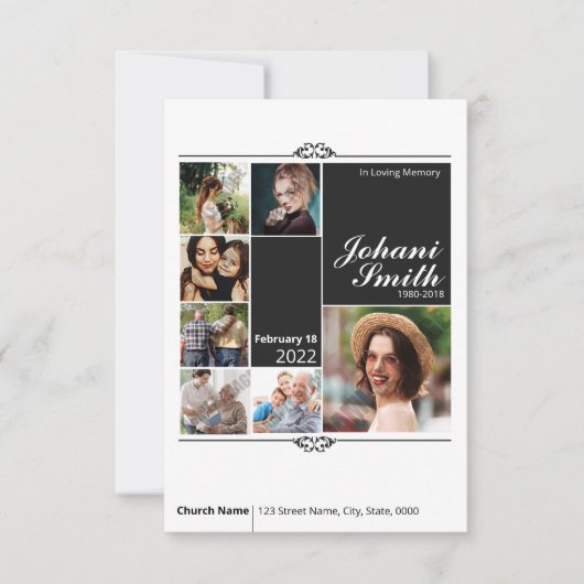 Vorlage für die Beerdigungskarte (Vorderseite)