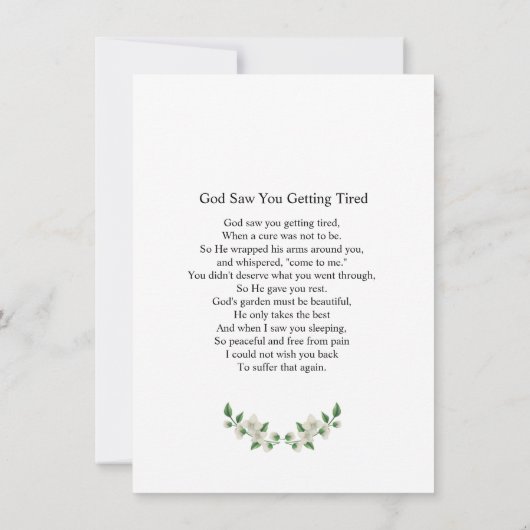 Vorlage für die Beerdigungskarte (Rückseite)