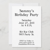 Vorlage für die benutzerdefinierte Einladung von T (Rückseite)