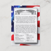 Vorlage für die benutzerdefinierte Patriot-Handels Telefonnummerkarte (Rückseite)