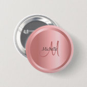 Vorlage für die benutzerdefinierte Rose Gold Monog Button (Vorne & Hinten)
