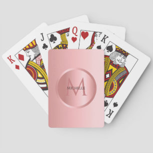 Vorlage für die benutzerdefinierte Rose Gold Monog Spielkarten