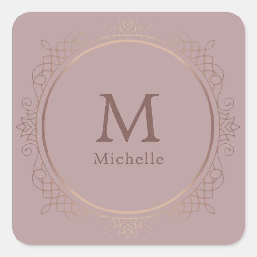 Vorlage für die benutzerdefinierte Rose Gold Trend Quadratischer Aufkleber (Vorderseite)