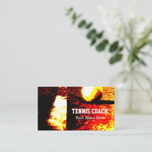 Vorlage für die berufliche Tennistrainer-Visitenka Visitenkarte (Stehend Vorderseite)