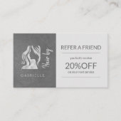 Vorlage für die Bewerbung von Hair Salon Silver Gr Empfehlungskarte (Vorderseite)