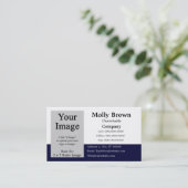 Vorlage für die blaue blaue, schwarze Visitenkarte (Stehend Vorderseite)