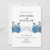 Vorlage für die blaue Blumeneinladung (Vorderseite)