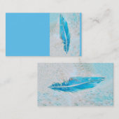 Vorlage für die blaue Federkarte Visitenkarte (Vorne/Hinten)