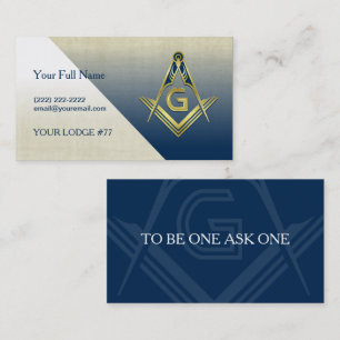 Vorlage für die blaue Gold-Masonic-Visitenkarte Visitenkarte