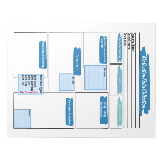 Vorlage für die Blaue Krankenpflege Notizblock (Vorderseite)