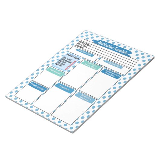 Vorlage für die Blaue Krankenpflege Notizblock (angewinkelt)