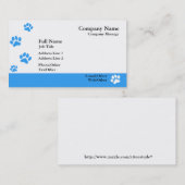 Vorlage für die blaue Paw-Visitenkarte Visitenkarte (Vorne/Hinten)