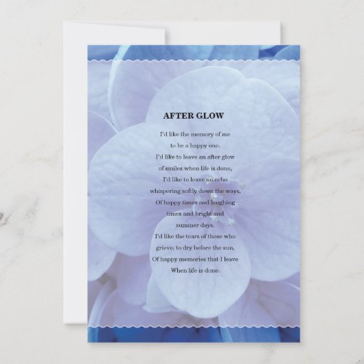 Vorlage für die Blaue Pital Beerdigungskarte (Rückseite)