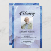 Vorlage für die Blaue Pital Beerdigungskarte (Vorne/Hinten)