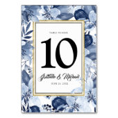 Vorlage für die Blue Floral-Tischnummer Tischnummer (Rückseite)